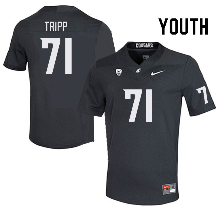 Youth #71 Ashton Tripp Washington State Cougars College Football Jerseys Stitched Sale-Charcoal